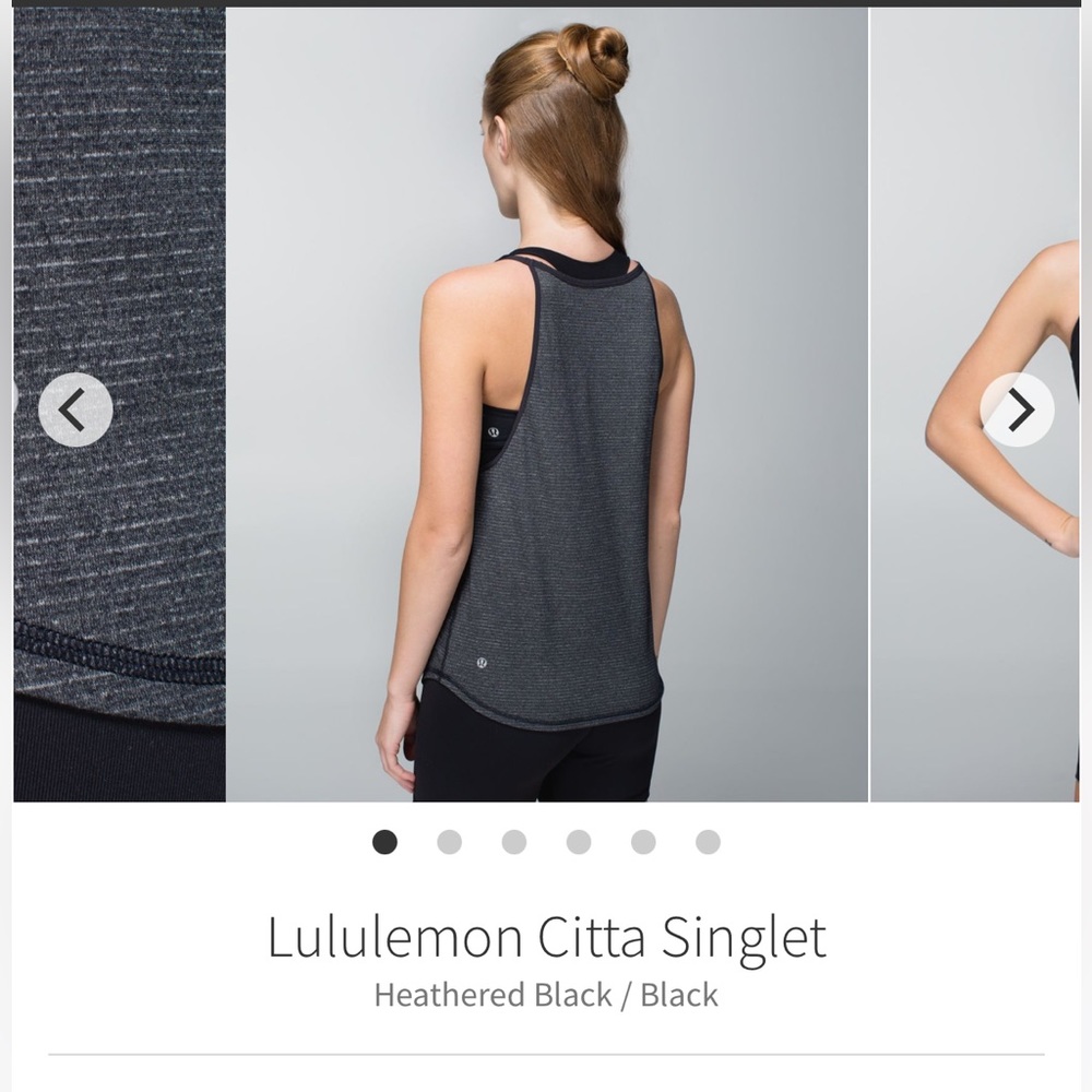 Lululemon Citta Singlet Heathered black size 8 🖤